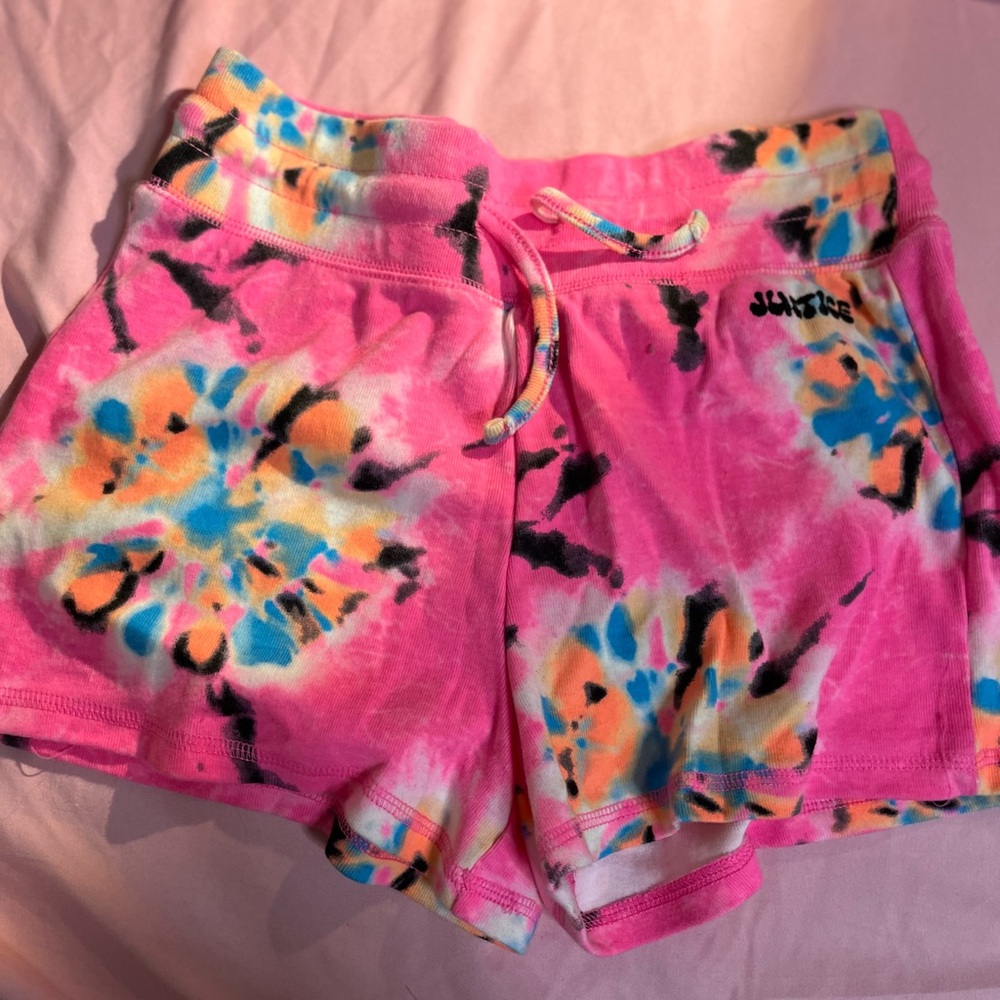 Justice Colorful Tie-Dye Athletic Shorts
